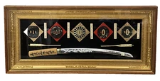 Japanese Samurai Warrior Sword 3D Shadow Box Display Katana Wakizashi Tsuba