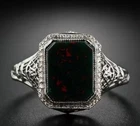 Vintage Bloodstone Silver Ring Handmade Unisex Ring Womens Bloodstone Ring