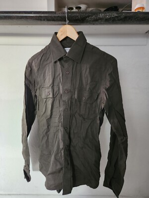 Spier & Mackay Men s Green Cotton Ripstop Long Sleeve Shirt Slim XS