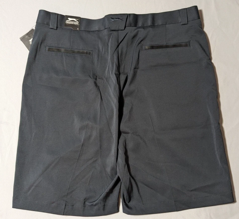 Pantalones Cortos SLAZENGER GOLF Hombres Talla 38 Tech Frente Plano Ébano NUEVO Foto 4 de 4