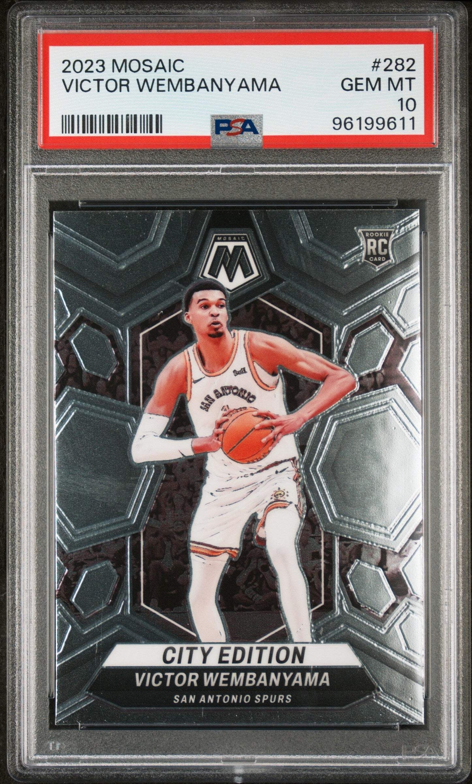 Graded 2023 Panini Mosaic Victor Wembanyama #282 Rookie Basketball Card PSA 10
