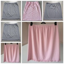 Women Satin Half Underskirt Petticoat Under Slip Dress Mini Skirt Safety Skirt