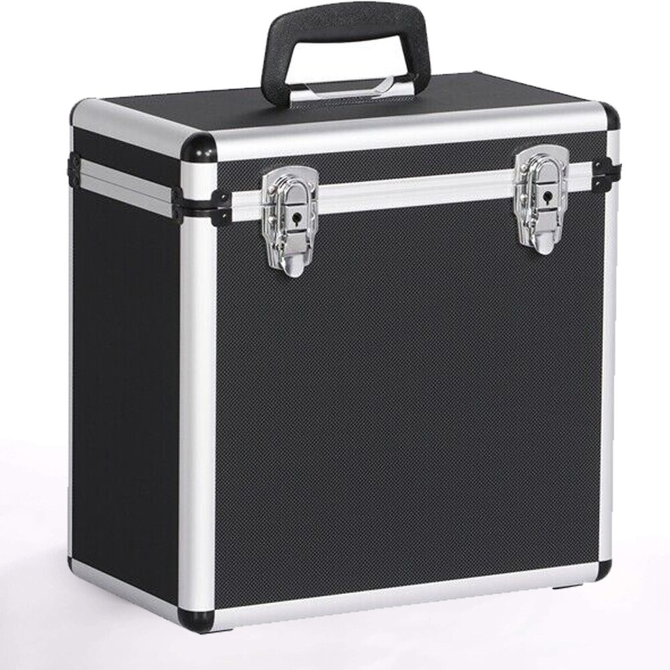 LP 50 X 12" Vinyl Record Box Storage Flight DJ Case Fully Foam Lined In BLACK Al - Foto 7