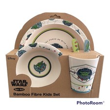 Bambooware Disney Star Wars Kids 5pc Plate Set Yoda