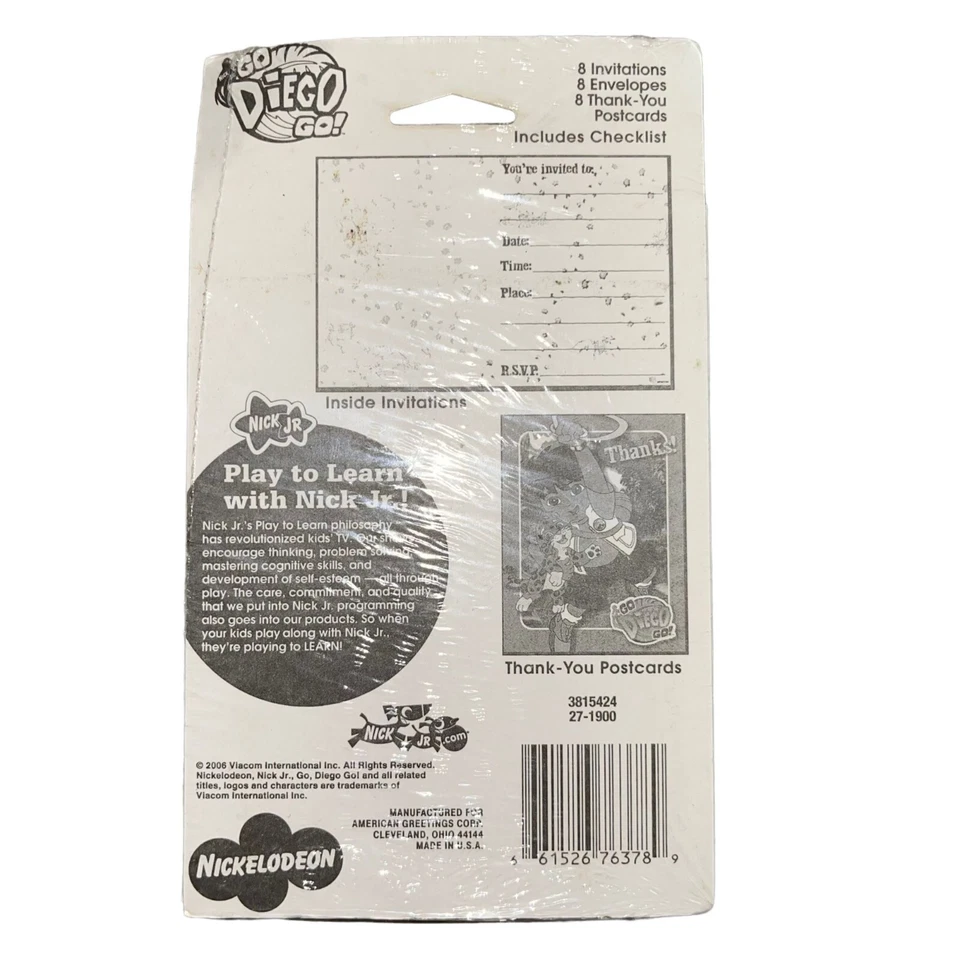 Nuevo en Paquete Tarjetas de Agradecimiento Invitaciones Fiesta Cumpleaños American Greeting Go Diego Go Paquete de 2 Foto 3 de 3