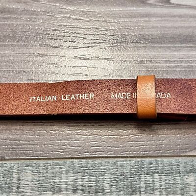 Chicos Italian Leather Brass Tone Waist Belt Size S/M  display picture 1