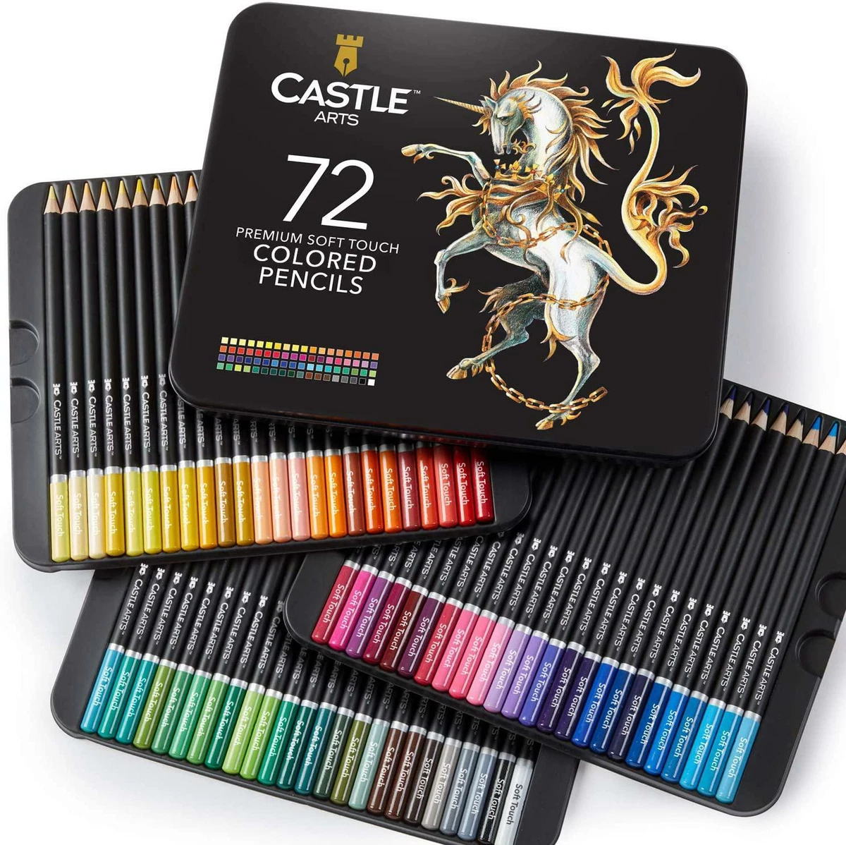 Castle Art Supplies 72 Colored Pencils Set for Coloring Books - New and  Improved