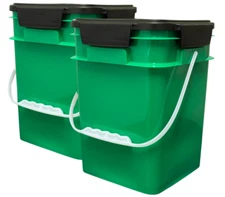 4 Gallon Square Plastic Bucket Food Grade BPA Free containers ( Pack of 2 )