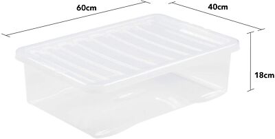 32L Kunststoff Klar Stapelbar Große Aufbewahrungsbox mit Deckel Nestbar Behälter Boxen