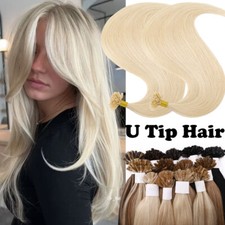 8A CLEARANCE Nail U Tip 100% Remy Human Hair ...