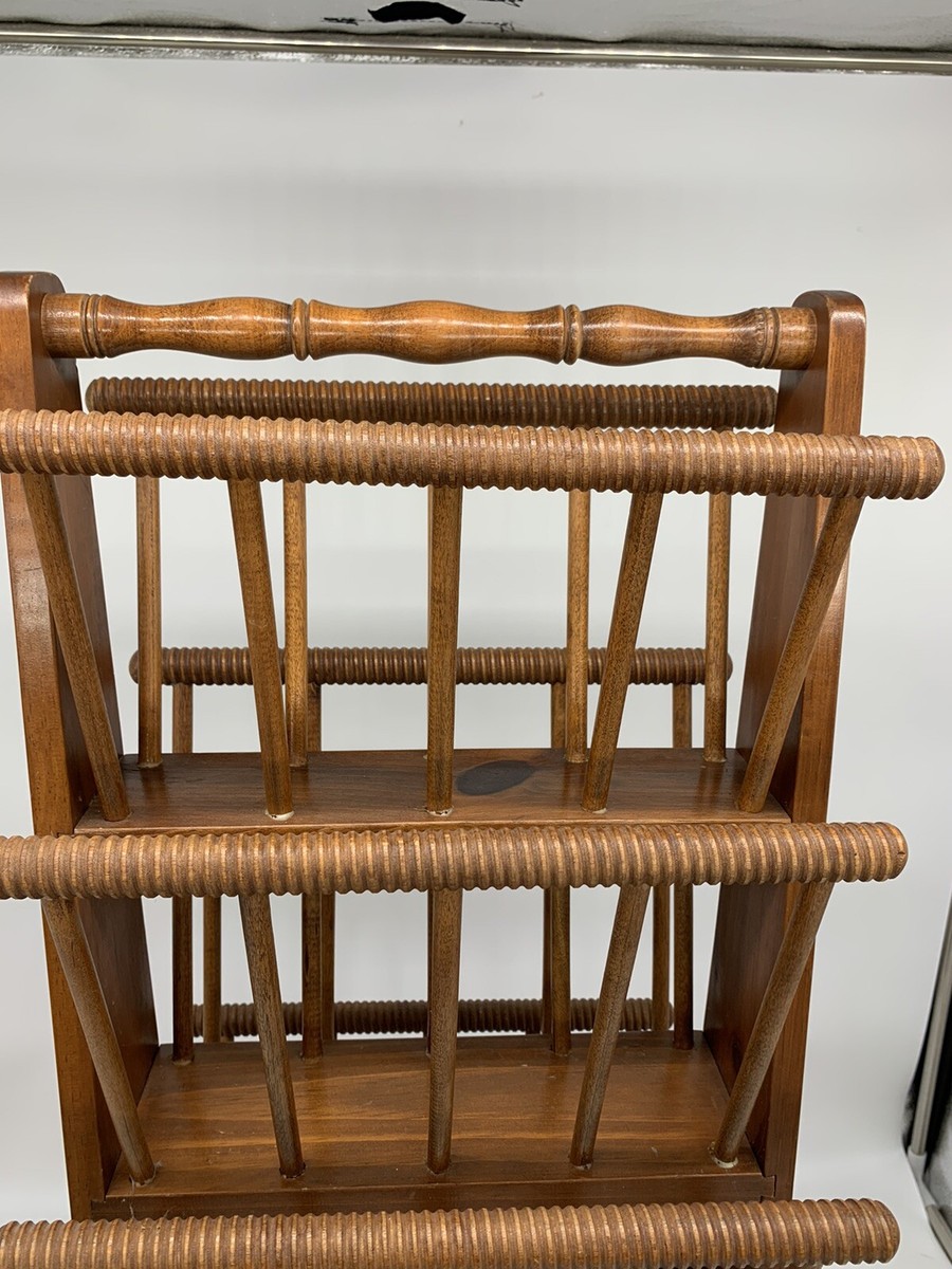 Magazine Rack Vintage Wood Spinning Wood Vintage/Retro Magazine Racks
