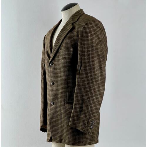 Ermenegildo Zegna Men Made In Italy Blazer Brown Wool Linen Coat Jacket Size 40R - Picture 7 of 10