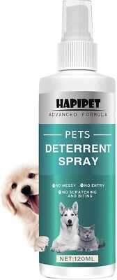 CA&T HAPIPET Pets Deterrent Spray Anti-Scratch Pet Training Spray for Furniture 120ML