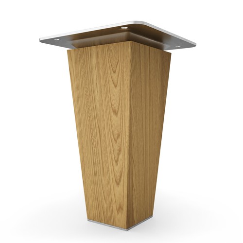 4x sossai® Eckige Holzfüße Eiche Gerade Ausführung Tischbeine Holz Möbelbeine - Bild 5 von 15