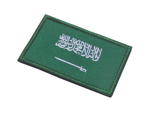 PARCHES DE BANDERA SAUDITA DEL REINO DE ARABIA SAUDITA BANDERA GANCHO Y BUCLE PARCHE *01 - Imagen 2 de 3