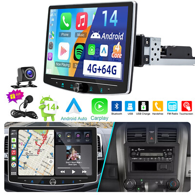 10'' Autoradio 1 DIN Android14 64G SAT GPS Navi WIFI 360° Drehbar Bildschirm WiFi