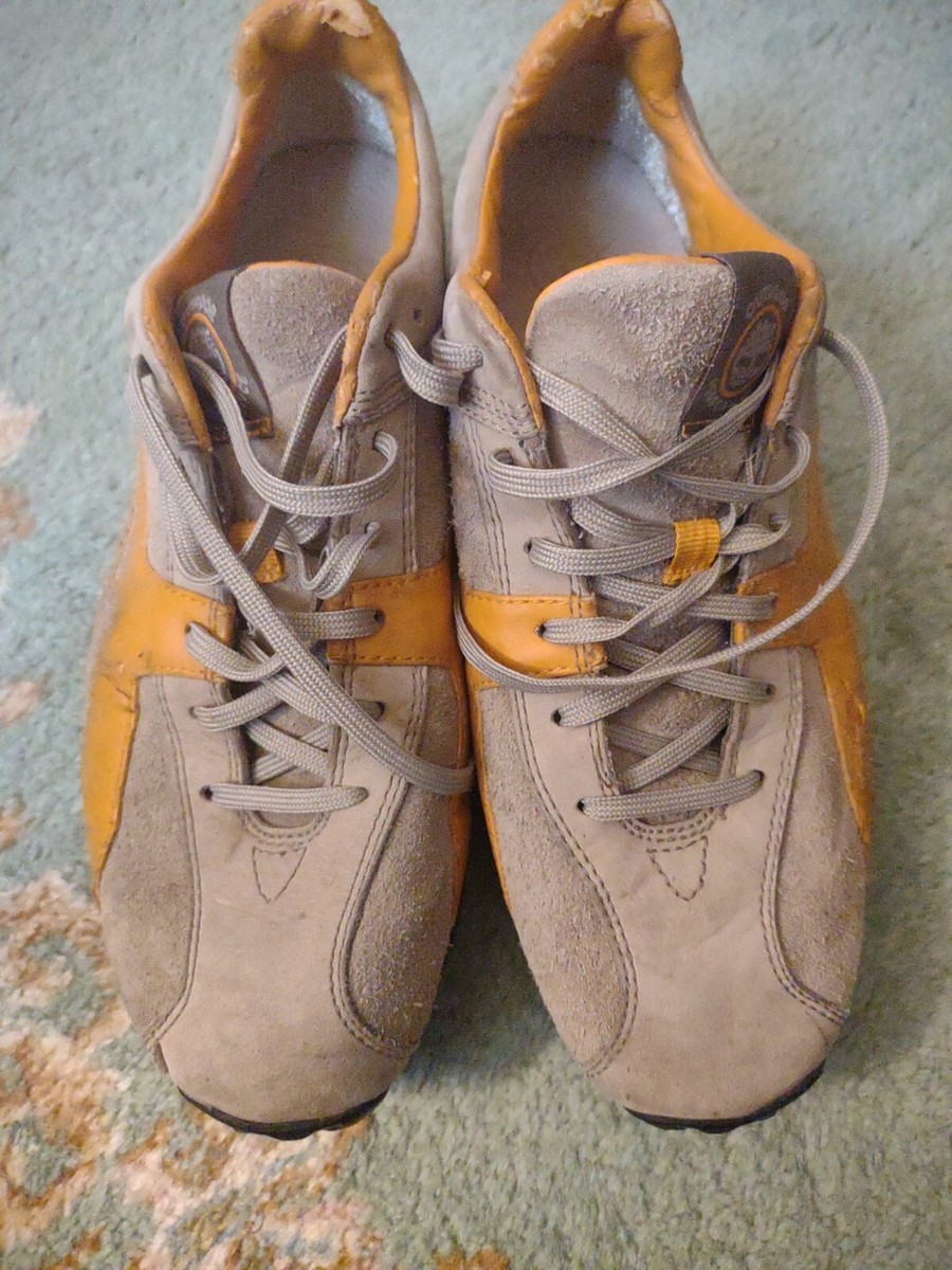Timberland Womens 7m Sneakers Brown Suede Orange Leather Lace Up