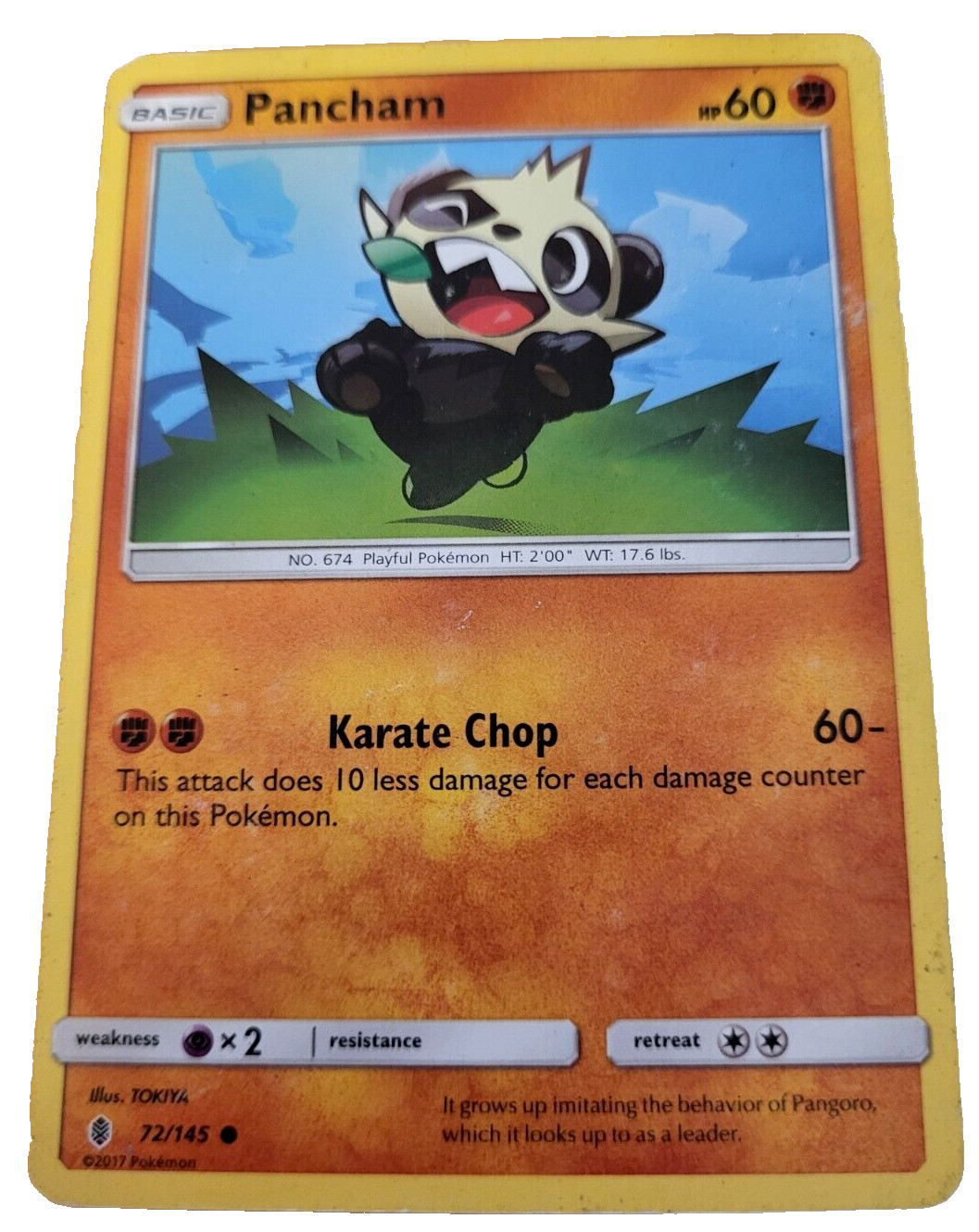 Pancham 72/145 - Guardians Rising - Common - Pokemon Trading Card TCG