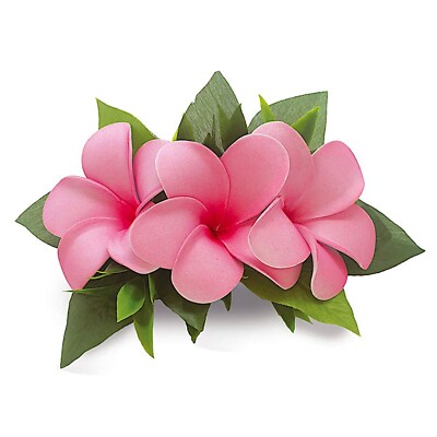 3 Paar Hawaiianische Haarnadeln – Frangipani-Blumen Aus Schaum, Weiß & Rosa, Je 7 Cm