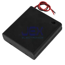 Four/4X AA DIY Battery Holder Case Box 6V/4.8V W/ Power Switch & Bare Wire Ends