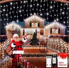 960 LED 98FT Christmas Lights Plug in 8 Modes With Timer Dimmable Christmas De..