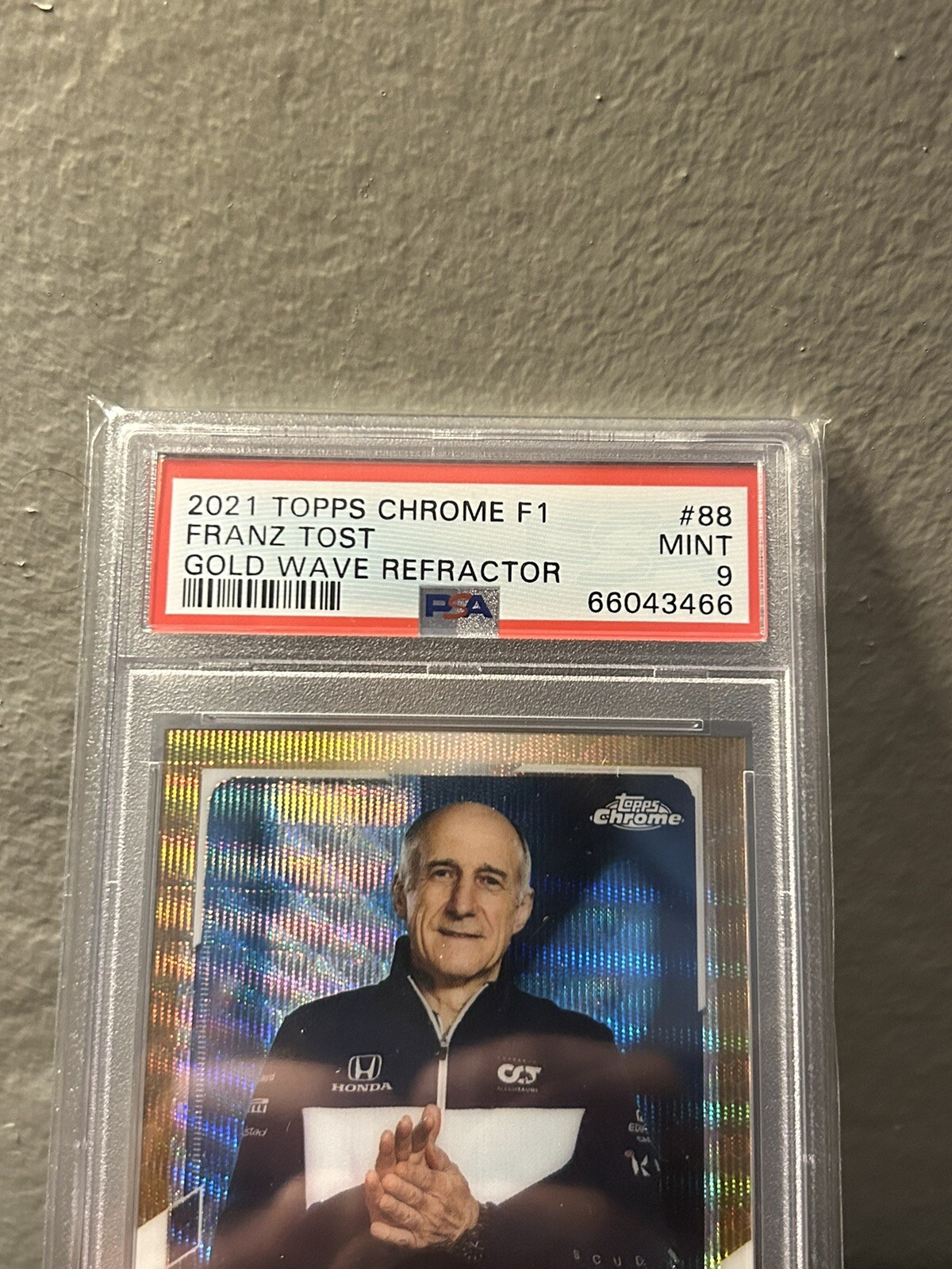 FRANZ TOST 21 TOPPS CHROME F1 ALPHA TAURI PSA 9 MINT GOLF WAVE 32/50 CARD #88 view 3