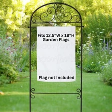 Premium Garden Flag Stand Holder for 12.5"W x 18"H Garden Flags, Iron 36"H