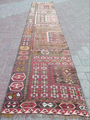 Vintage Kilim Runner, Hallway Rugs, Carpet Runner, Aisle Rug Long Kelim 28''x136''
