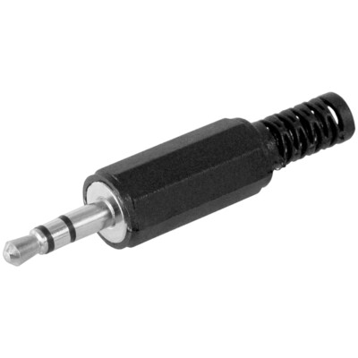 Klinken-Stecker 3,5mm Stereo mit angespritztem Kabel-Knickschutz