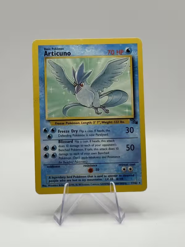 Articuno Wizards of the Coast Fossil Nonholo 17/62 LP Pokemon Card