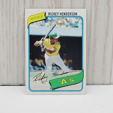 1980 Topps Rickey Henderson Athletics #482 Rookie Base Set Baseball Card. rookie card picture
