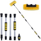 155cm Water Fed Car Vehicle Wash Brush Extending Cleaning Telescopic Handle Pole