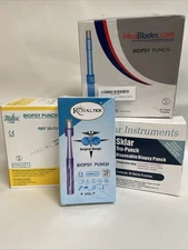 Lot of Biopsy Punches 164 Count (100x 1.5mm, 29x 3.0mm, 25x 6.0mm, 10x 8.0mm)