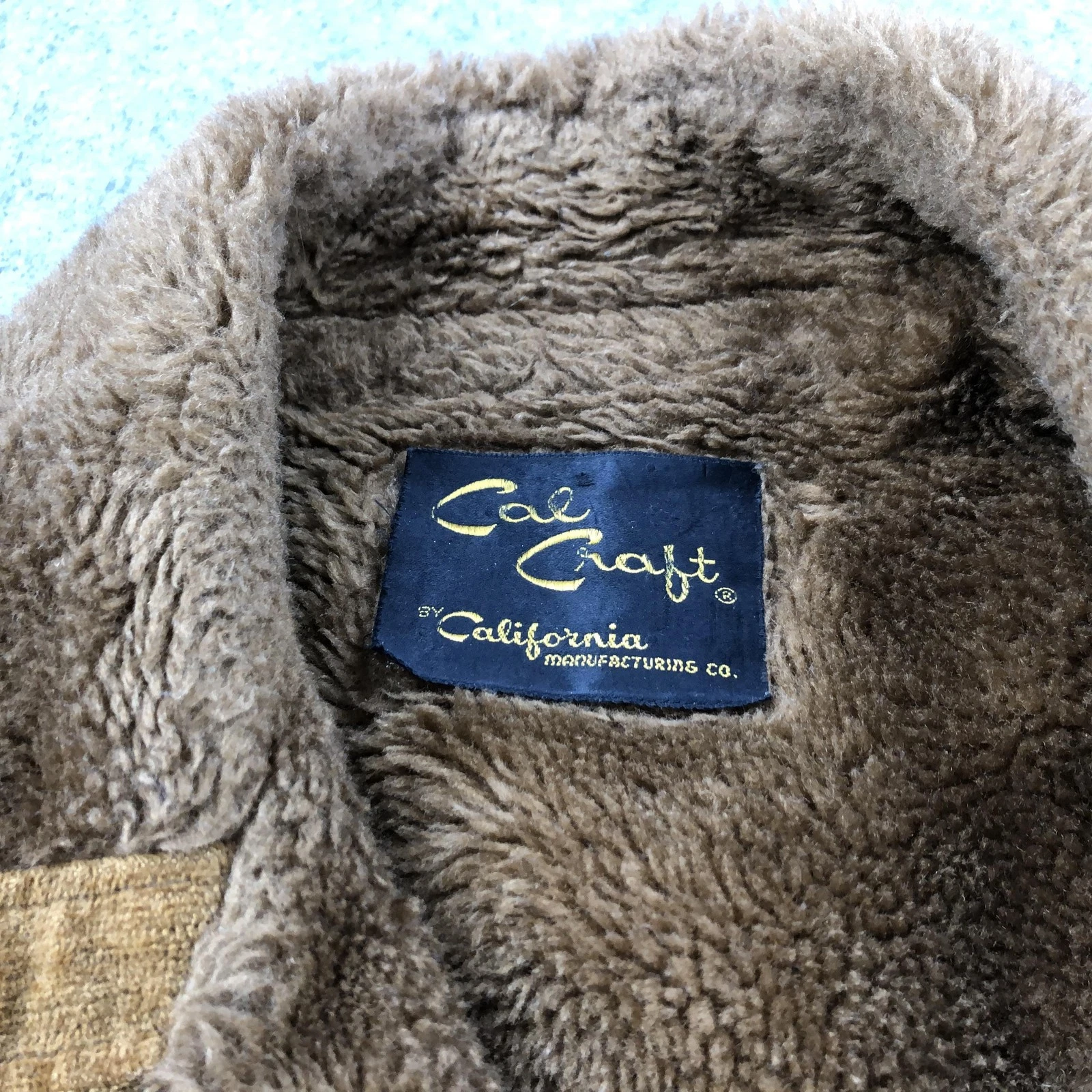 Vintage Cal Craft Coat Mens Large Brown Corduroy Faux Fur Lined Overcoat USA - product detail image 8