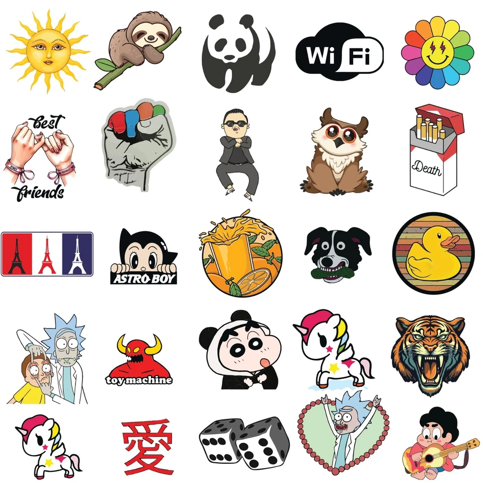 Pack de 302 lindas pegatinas de marca para portátil, botella de agua, vinilo impermeable para diversión Foto 3 de 4