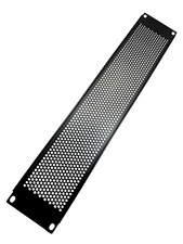 2U Space Perforated Black Heavy Duty Flanged Rack Case Panel 19" x 3.5"