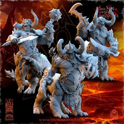 Beholder Miniatures- Realms of M. Dragon Ogres w. 2 Weapons(Tabletop & Rpg M.)