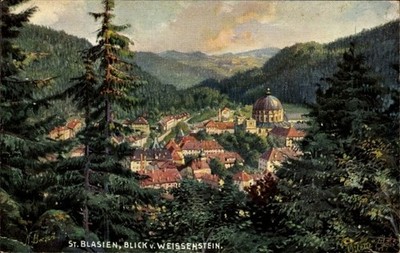 Artist Postcard St. Blasien in the Black Forest, View from Weißenstein - 5007228