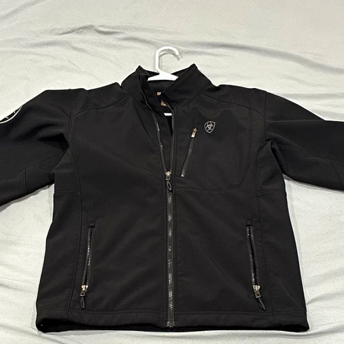 Ariat Men's Black Softshell Full Zip Jacket w/ Zipped Pockets Logo, S - product listing photo
