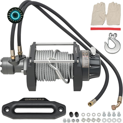 #ad HydraulicWinch20000LBS1 2quot;x78FTSteelCableBMR80Motor36:1GearRatio NEW $996.10