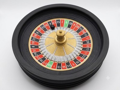 Large Functional Roulette Wheel w/ Ball - Casino Game - Hand Painted 3D Print
