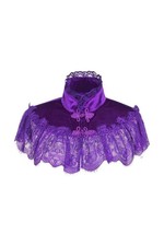 Purple Velvet  Lace Capelet Capelette Gothic Victorian Vampire Witchy Medieval