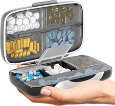 Travel Pill Organizer - Airtight Medicine Case for Traveling Portable Pharmacy B
