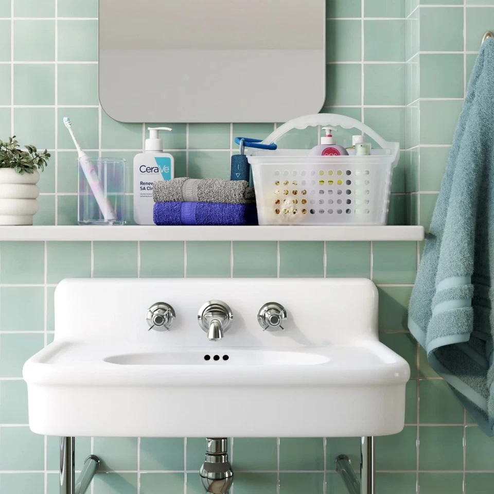 Carrito de ducha portátil pequeño Mainstays plástico escarchado Foto 4 de 4