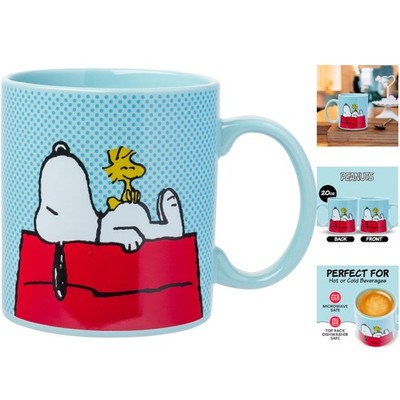 Large 20 oz Ceramic Coffee Mug featuring Snoopy & Woodstock - Gift for Fans