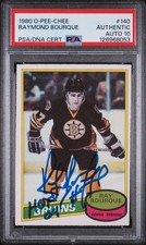 1980 O-pee-chee Raymond Bourque PSA Authentic Auto 10 Rookie Boston Bruins #140