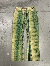SS2005 Cavalli Python Print Green Acid Pants S 