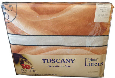 TOSKANA 3D Prime Bettwäsche Komplett King/Groß Bettbezug, Spannbetttuch & 2 Kissenbezüge