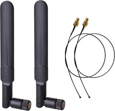 2 x 8dBi 2.4GHz 5GHz 5.8GHz Dual Band WiFi RP-SMA Male Antenna 2 Black, Gold