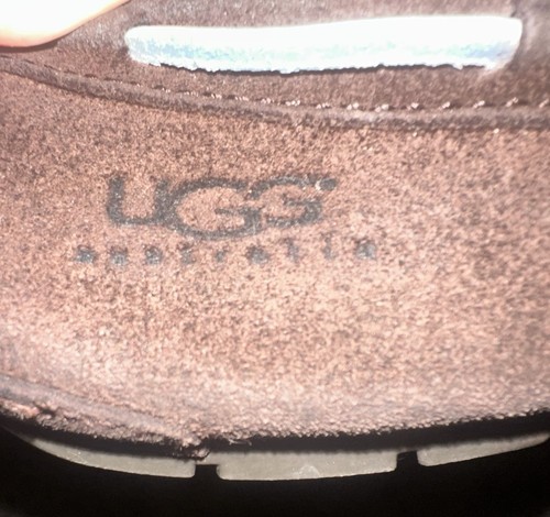 UGG Ansley Women’s Moccasin Slipper Black Suede Sheepskin Lined US 6 EU 37